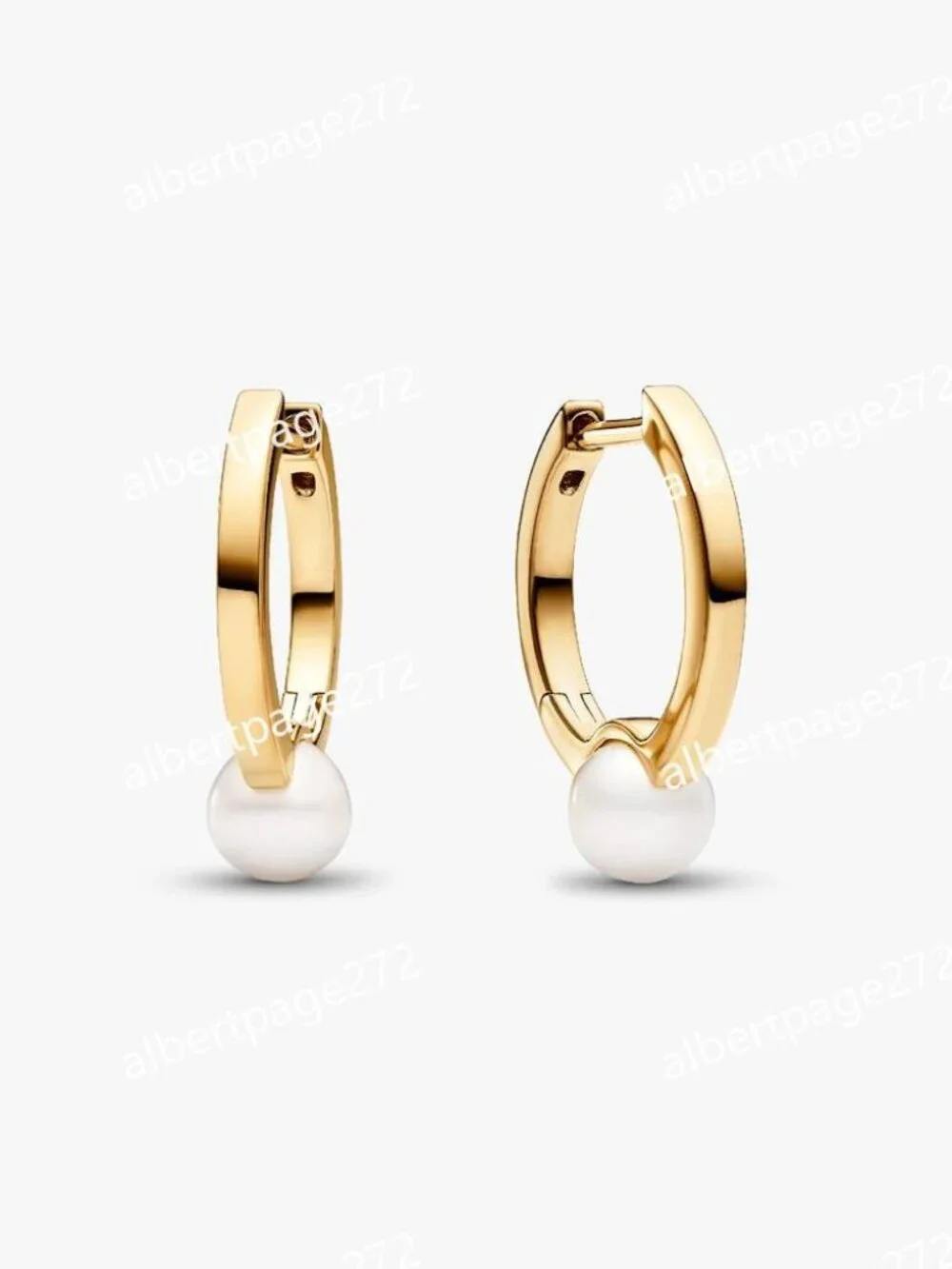 Treated Freshwater Cultured Pearl Hoop Earrings
